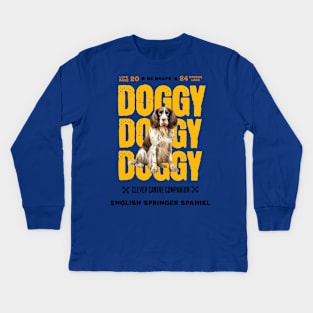 Doggy English Springer Spaniel Kids Long Sleeve T-Shirt